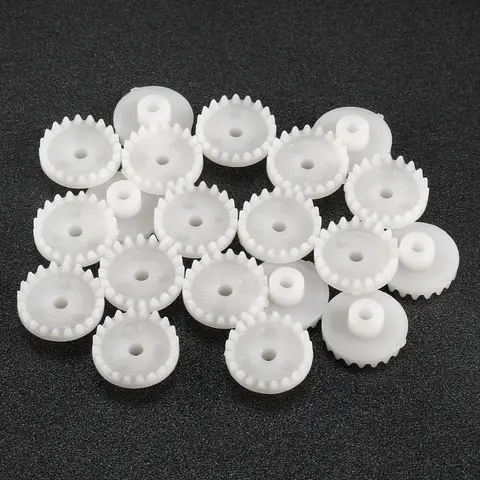 Uxcell 20 Pcs C202/C282/C322A 2mm Loch Durchmesser Weiß Kunststoff Getriebe Spielzeug Zubehör mit 20/ 28/32 zähne für DIY Auto Roboter Motor