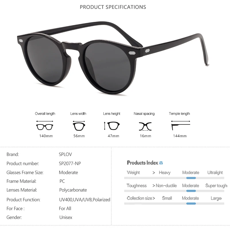 New Fashion Men Polarized Sunglasses Women Round TAC Lens TR90 Frame Brand Designer Driving Sun Glasses Oculos De Sol UV400