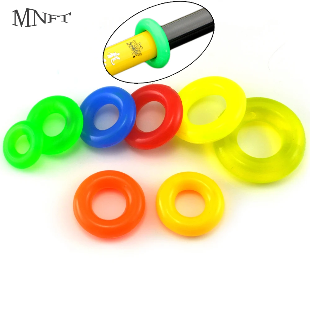 

MNFT 6Pcs/Lot Multiple Colour Fishing Rod Stop Rubber O Shaped Ring Anti-skid Pole Sleeve