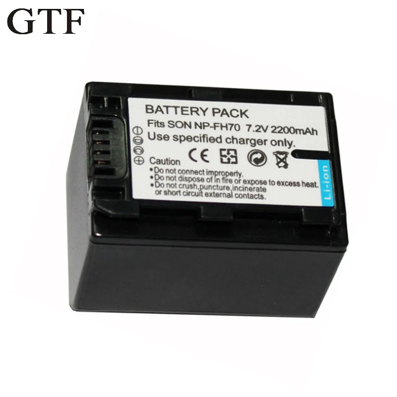 GTF NP-FH70 NP FH70 NPFH70 Li-ion Rechargeable Battery for HDR-CX230 HDR-CX150E HDR-CX170 CX300 FH50 FH60 NP-FH30 Battery