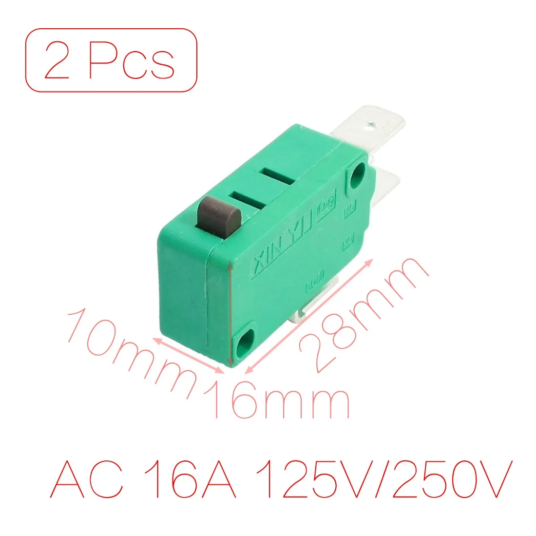 2Pcs KW3-0Z AC 16A 125V/250V Push Button Actuator Micro Limit Switch Hinge Lever Actuator 1NO 1NC(SPDT) Momentary 3 Terminals