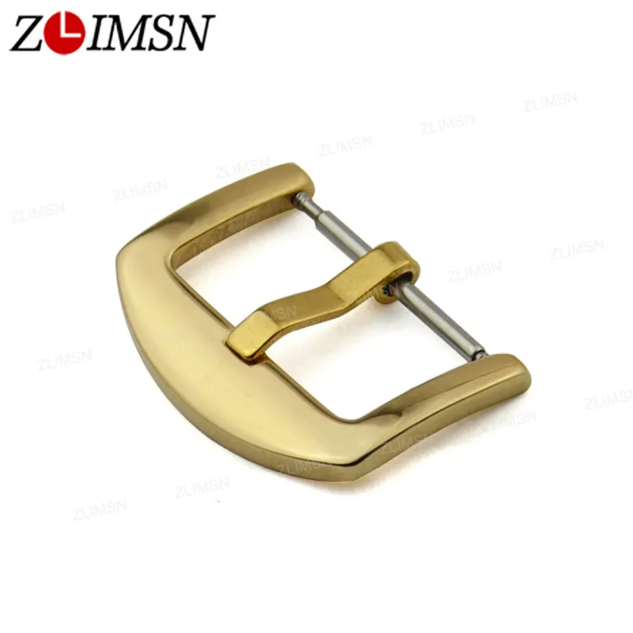 ZLIMSN Scrub Stainless Steel Brushed Black Gold Silvery Rose Watch Band Clasp Belt Metal Buckle Watchbands Relojes Hombre K205