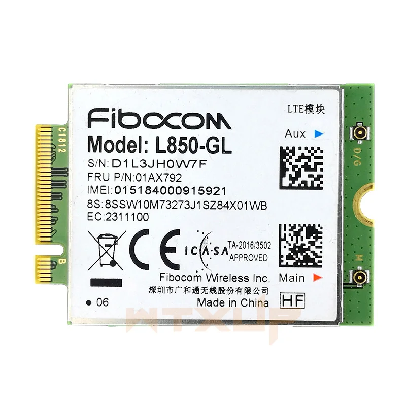 Fibocom L850-GL M2 Card 01AX792 4G LTE Module wireless card for ThinkPadX1 Carbon Gen6 X280 T580 T480s L480 X1 Yoga Gen 3 L580