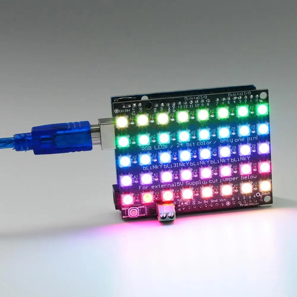 40 RGB LED WS2812B 5X8 Pixel Dot Matrix Shield Addressable LED Module Board for Arduino