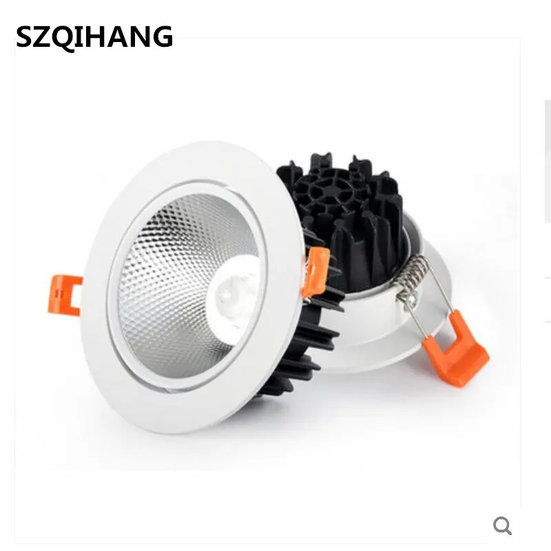 Dimmable LED downlight spot lights Ceiling backdrop ceiling down lamp include driver 10W15W20W white die-casting COB Downlight