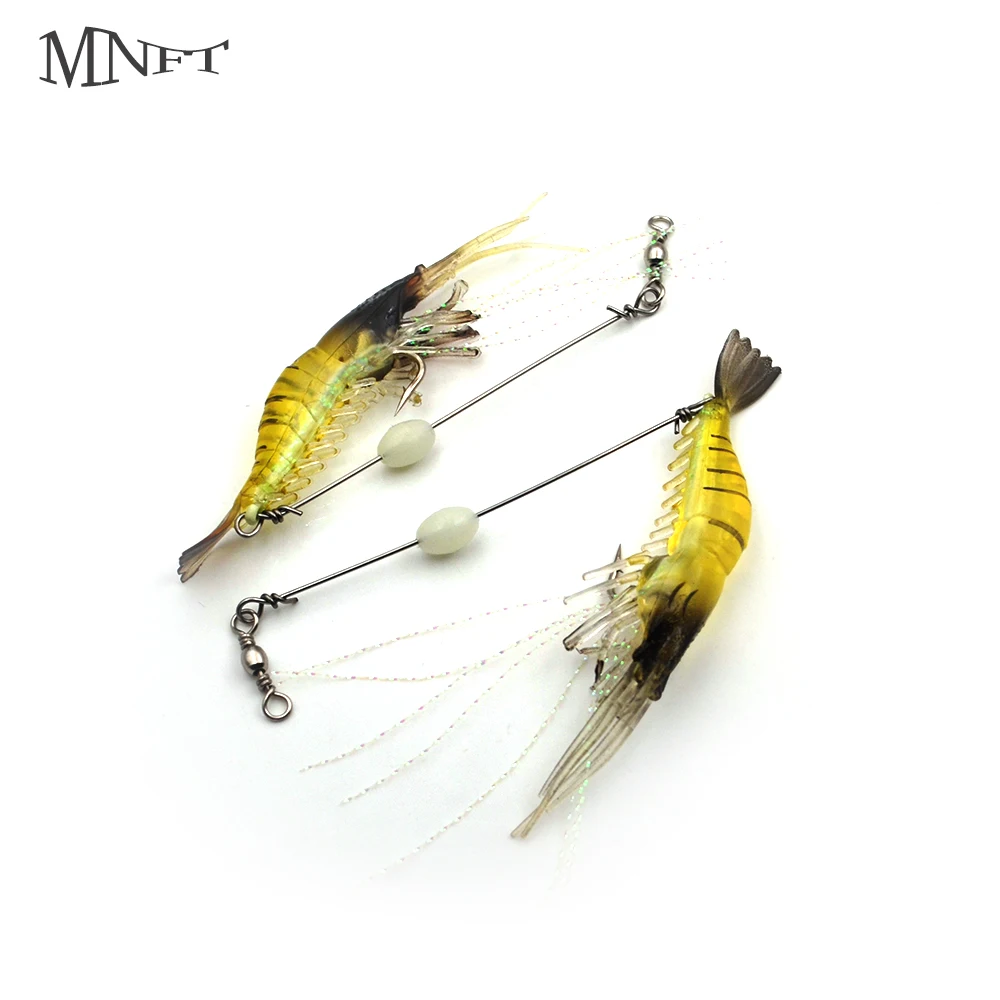 MNFT 1Set 18CM 6G Silicone Noctilucent Shrimp Lure Bass Hooks Soft Plastics Lures