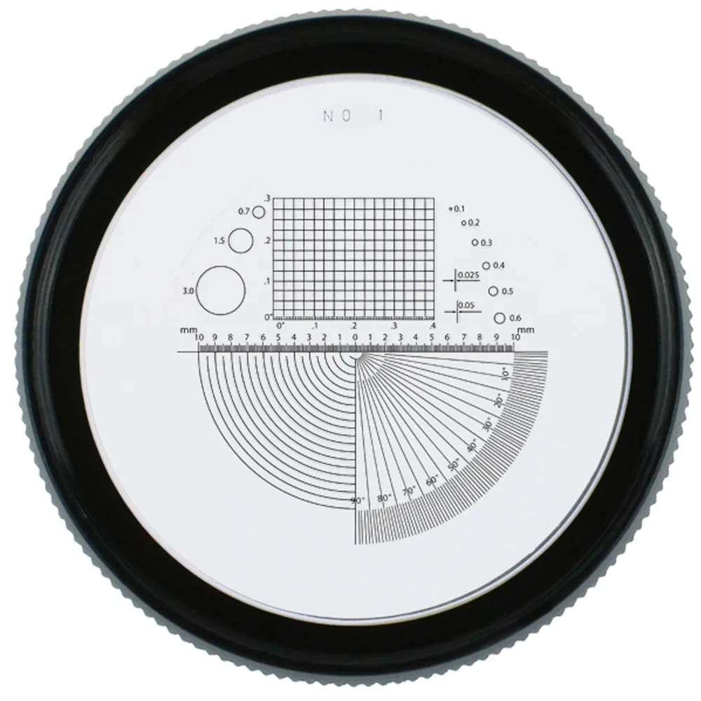 Magnifier Scale Loupe 10x Magnification 8 LED Light 25mm Field of View (1/4/9) Interchangeable Scale Chart