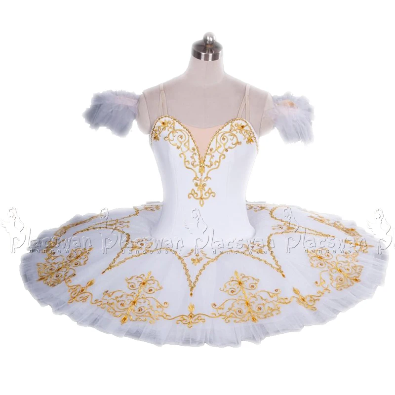 

White and Gold Paquita Classical Platter Tutu Wedding Scene Professional Ballerina Costume BT678