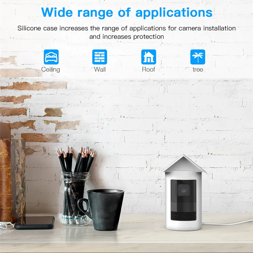 Waterproof Silicone Skin For Ring Stick Up Cam Wired Camera Protective Case Outdoor Weatherproof UV-Resistant Cover High Quality