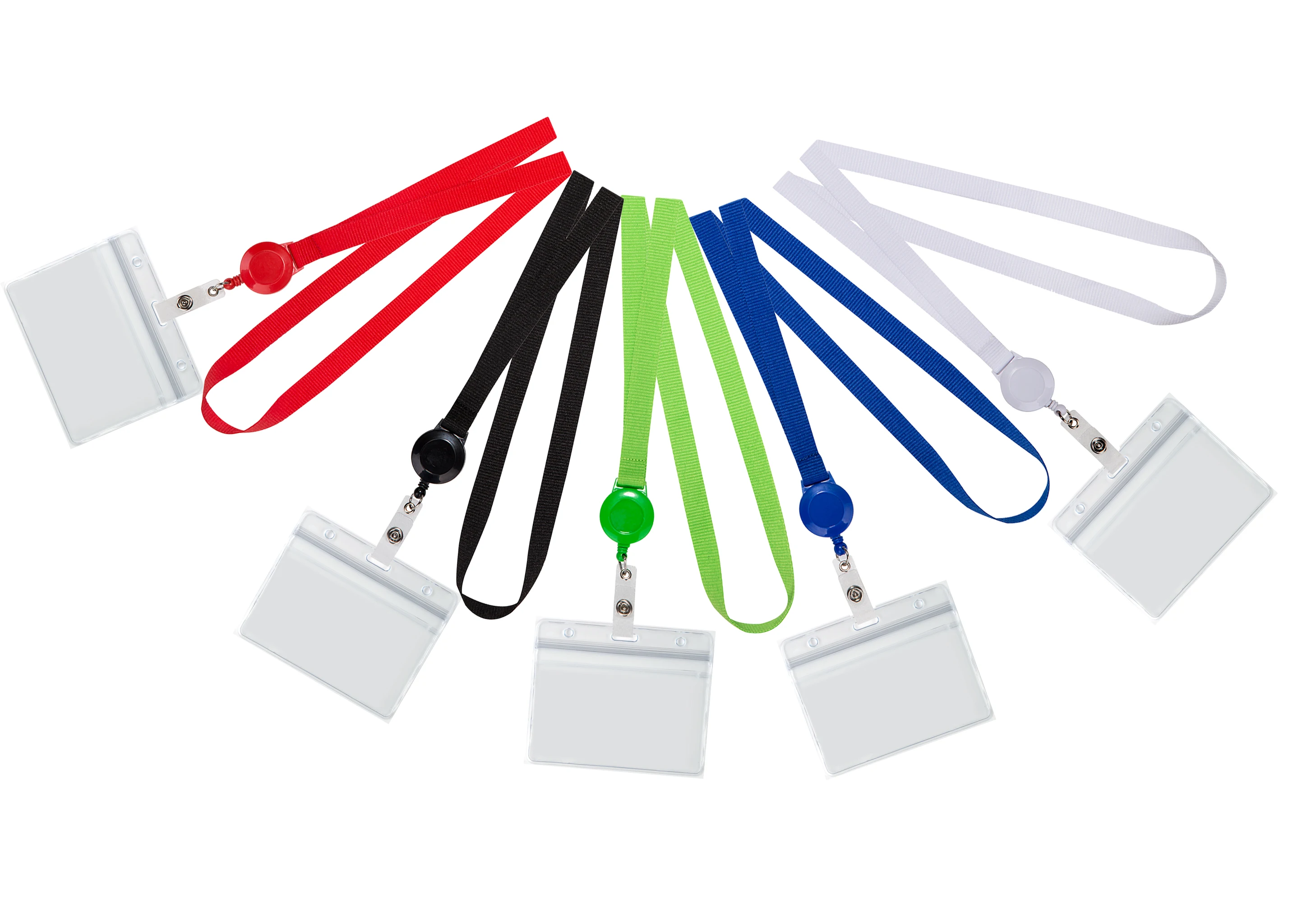 Security PVC ID holder lanyard key strap, ID badge holder soft PVC Plastic card holder and Badge reels