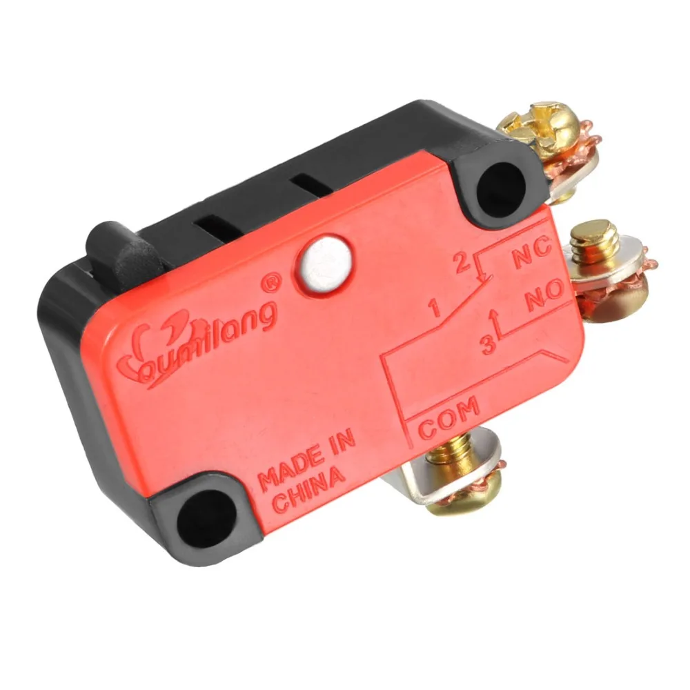 UXCELL 10PCS 15A 125/250V AC SPDT Switches NO+NC Snap Button Hinge Roller Lever Type Micro Limit Switch with Screw Terminals