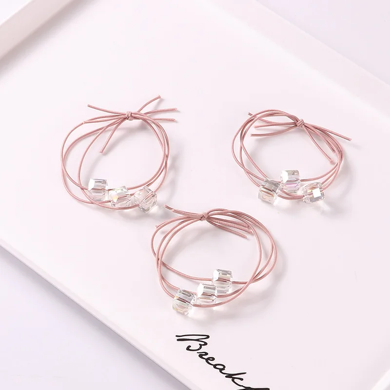 1PCS 2018 Hair Accessories 3in1 crystal Elastic Rubber Bands Ring Headwear Girl Elastic Hair Band Ponytail Holder Scrunchy Rope