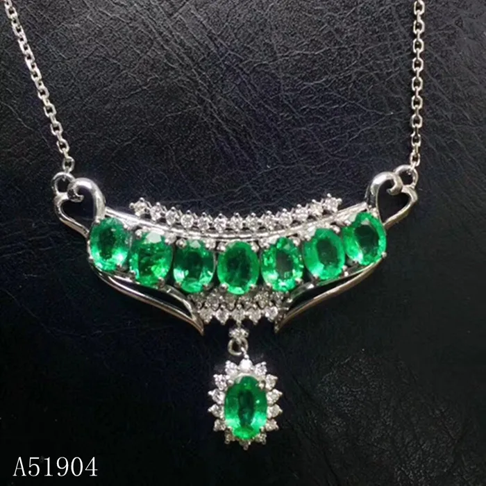 

KJJEAXCMY boutique jewelry 925 sterling silver inlaid natural emerald gem women luxury necklace support detection 2