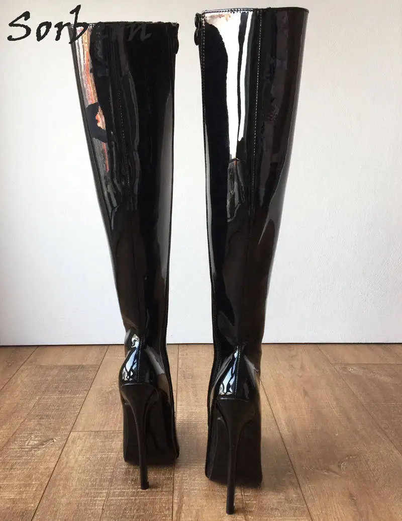 Sorbern Sexy Fetish High Heel Boots Over The Knee Stand-Only 60Cm Hard Shaft Customized Large Boots Heels 18Cm Boots Unisex