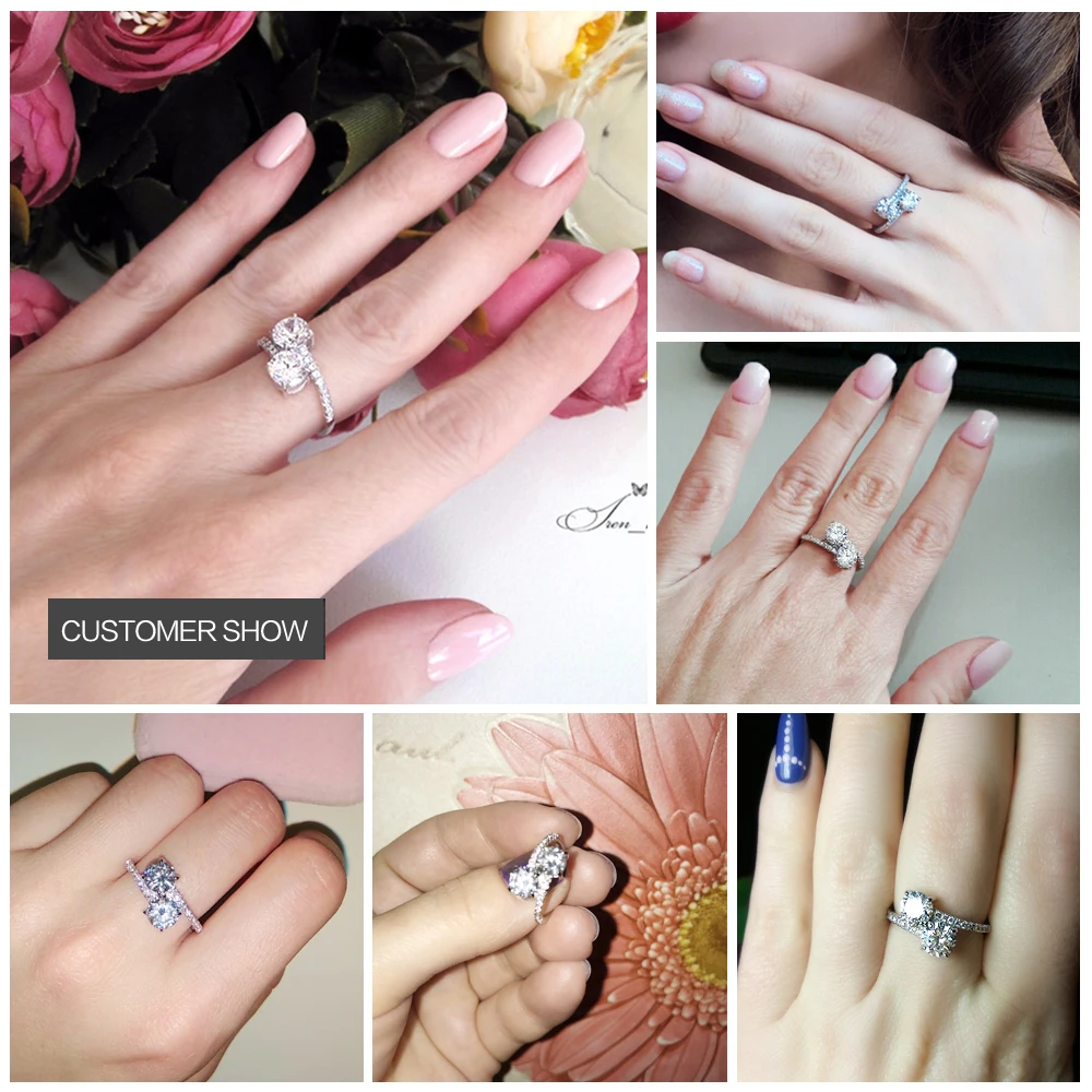 DreamCarnival 1989 Luxury Sparkling CZ Wedding Ring Band Elegant Drop Shipping Rhodium Color Twisted Mujeres Anillos SJ35692R