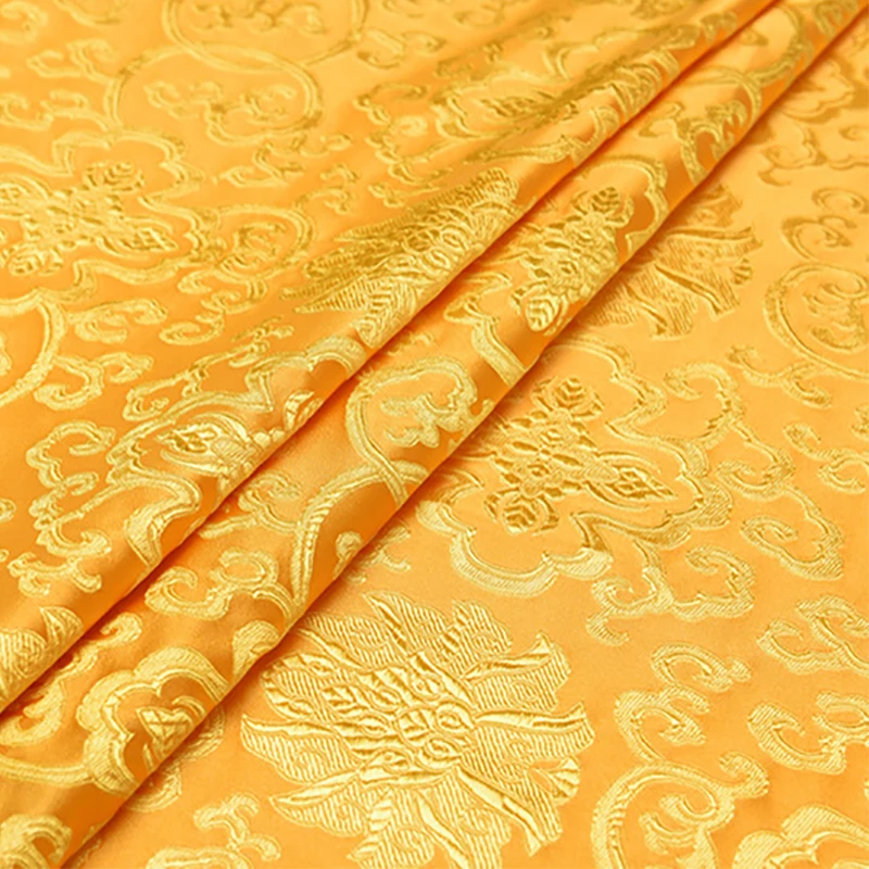 new arrival brocade yarn dyed yellow flower fabric for patchwork tissue telas bed sheet dress children cloth felt 100x150cm