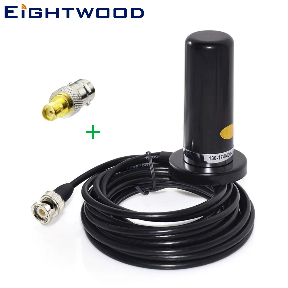 Eightwood Car CB Radio Antenna Aerial 136/433MHz Marine Bost for Uniden Radio Scanner Radio Shack PRO-2018 PRO-197 PRO-650