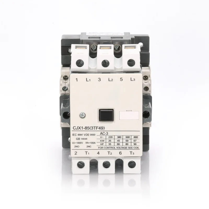 AC contactor CJX1-85/22 85A 2NO+2NC Coil voltage AC24V/36V/48V/110V/220V/380V