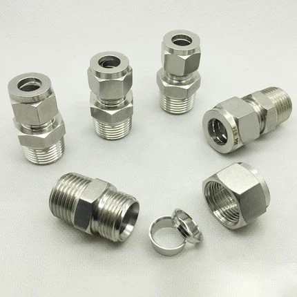 304 Stainless Steel(straight run) ZG Pipe Compression Fitting, Two heads can be dismantled,Compression Fittings