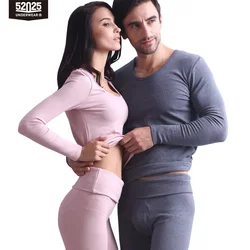 52025 Men Thermal Underwear Women Thermal Underwear Warm High-waist Fleece-lined Soft Cotton Long Johns Comfortable Thermal Set