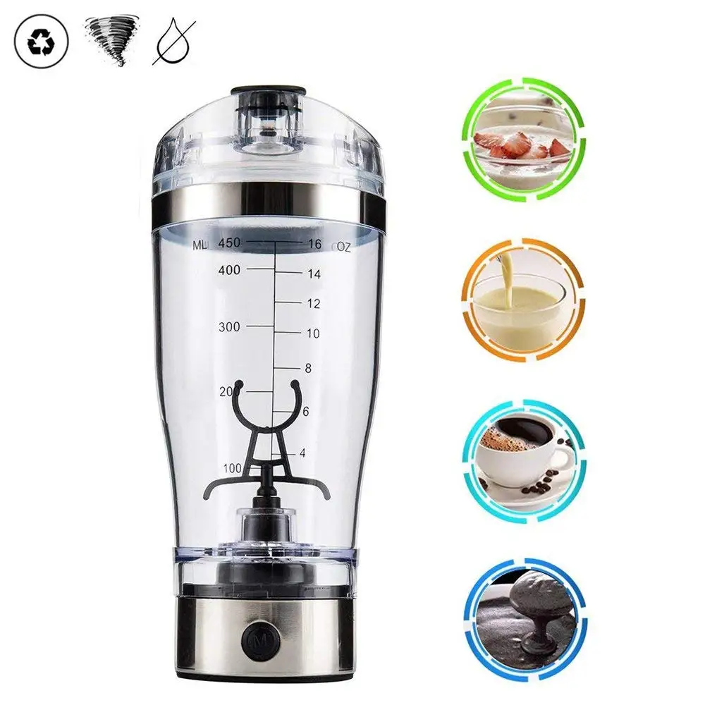 Electric Mixing Bottle 450ML Battery Powered Intelligent Drink Coffee Cocktail Automatic Vortex Mixing Anti-Leakage Cup