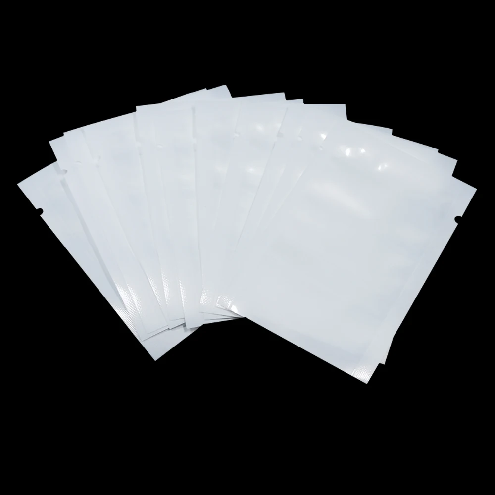 200Pcs 9x13cm White Clear Plastic Pack Bags Sundries Storage Bags Heat-sealable Vacuum Top Open Bag for Christmas Party Supplies