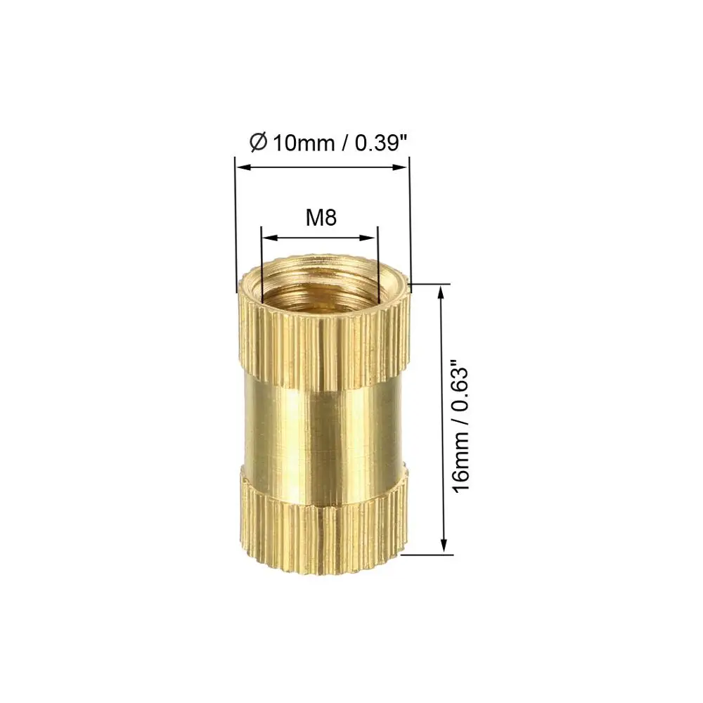 10PCS Knurled Threaded Insert Nuts 1/4\