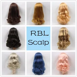 Blyth 1/6 Doll Wigs RBL Scalp including the hard endoconch dome with bang/no bangs fringe soft curly hair Series A