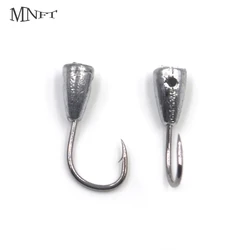MNFT 30PCS 1-8# Overturned Hook Tin Jig Head Stand Hooks Carp Carassius Barbed Fishhook