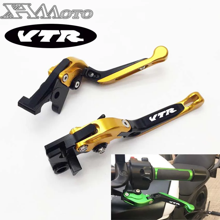 

With Logo Motorcycle Folding Extendable CNC Moto Adjustable Clutch Brake Levers For Honda VTR 1000F VTR1000F FIRESTORM 1998-2005