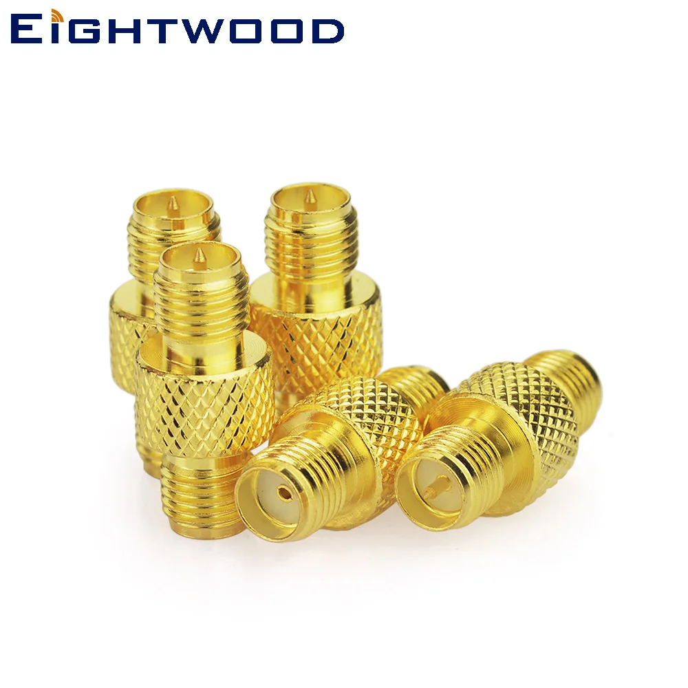 Eightwood Car Antenna SMA RF Coaxial Adapter RP-SMA Jack (Male Pin) to SMA Jack Female Straight Connector Between Series 5PCS