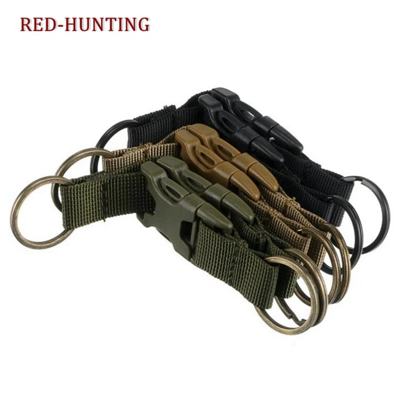 Multifunction Hanging Ring Clip Keychain Outdoor Molle Webbing Carabiner Strap Camping Water Bottle Hanger Tactical Holder Hook