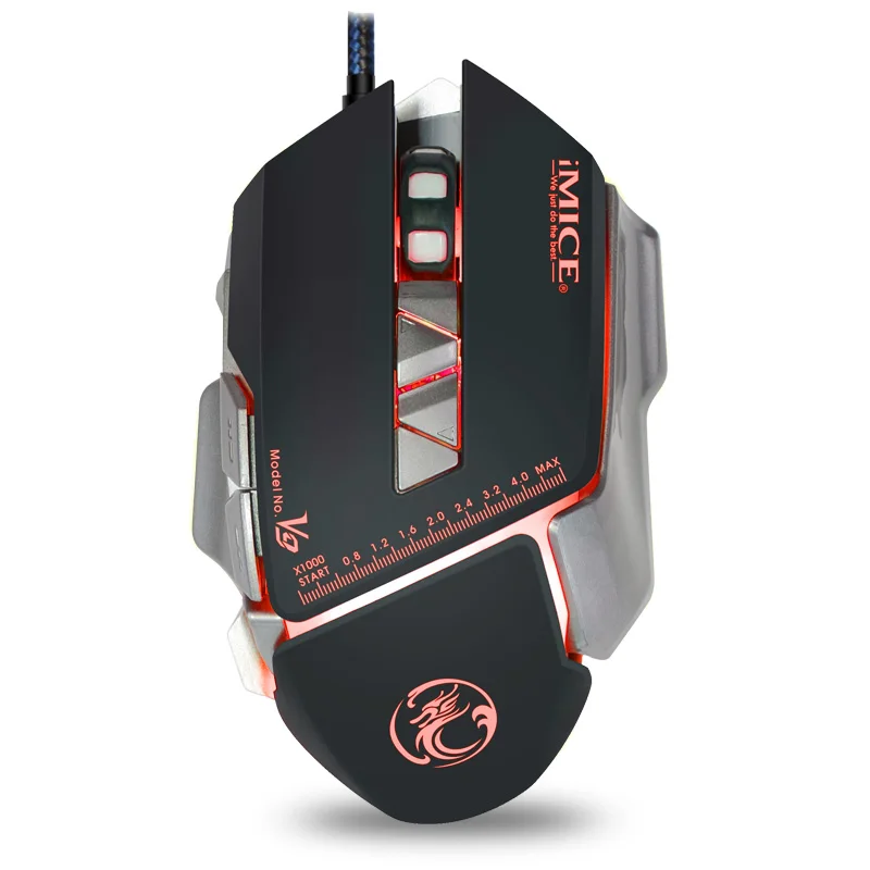 IMICE V9 7-Key USB Professional Optical Wired Gaming Mouse 4000DPI For CS DOTA LOL Players