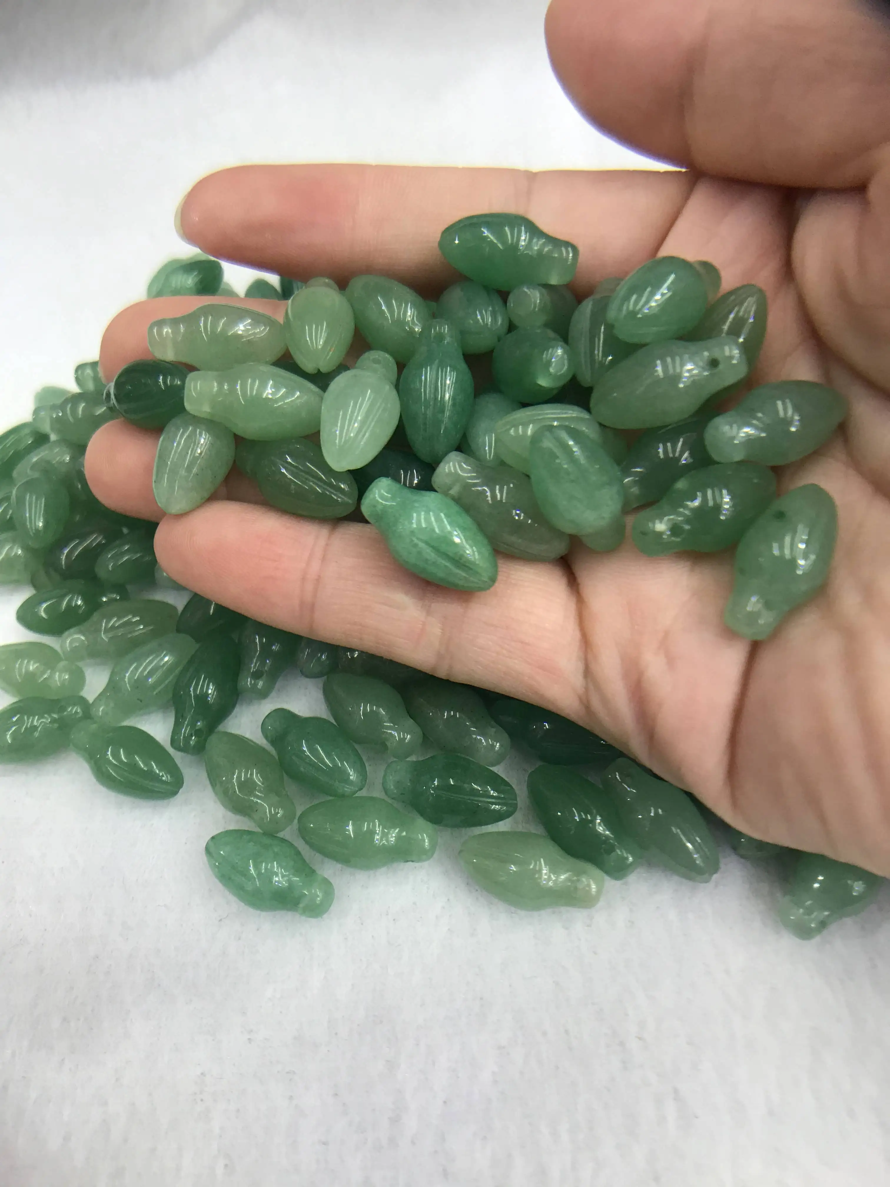 4pcs/lot 8x16mm Green Aventurines Flower beads Jewelry Making Beads Wedding Decoration Pendants Wholesale For DIY Necklace