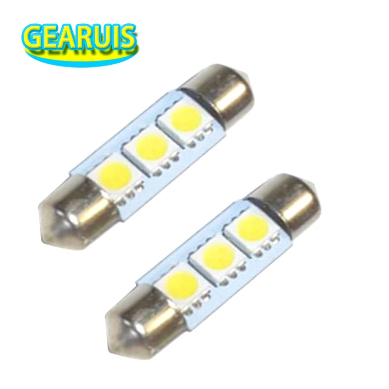 

100pcs C5W Dome Festoon 5050 3 SMD LED 36 39mm Car Auto Interior Housing Door Lamps License Plate Light bulb DC 12V Car Styling