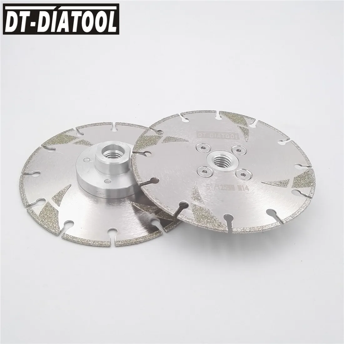 DT-DIATOOL 2pcs Dia125mm Dry or Wet Coated High quality Diamond Cutting Disc Saw Blade M14 Thread 5 Inch Grinding wheel Marble