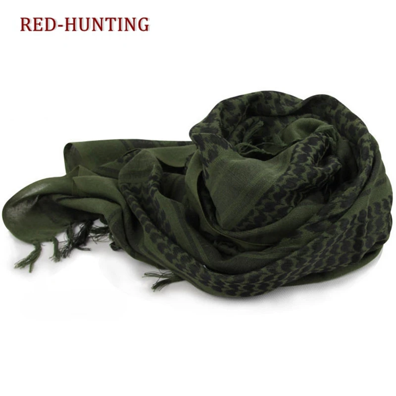 100% Cotton Military Shemagh Tactical Desert Arab Scarf 110*110cm Unisex Winter Keffiyeh Windproof Thick Muslim Scarves