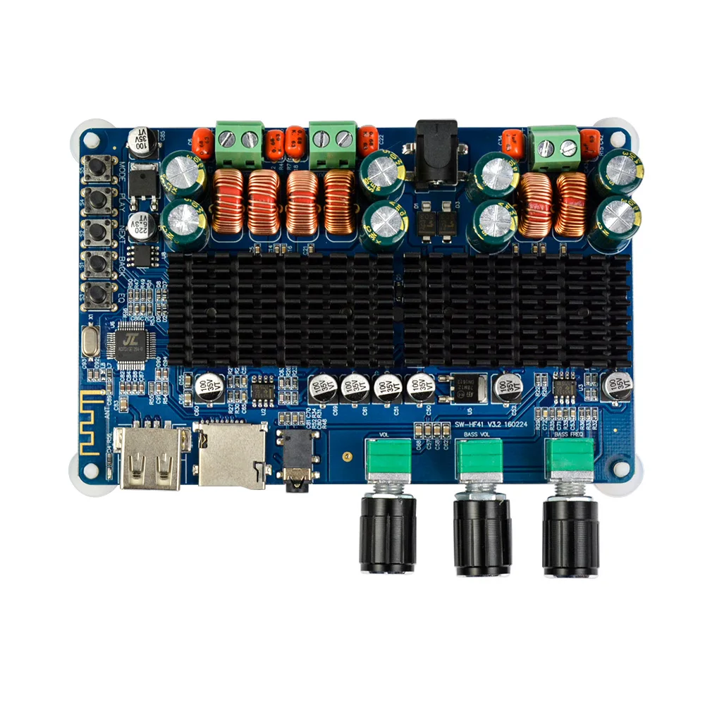 AIYIMA Bluetooth-compatible 100W Amplifier Audio Board Amplificador USB TF Decoding 2.1 Channel Digital Amplifier DC12~26V