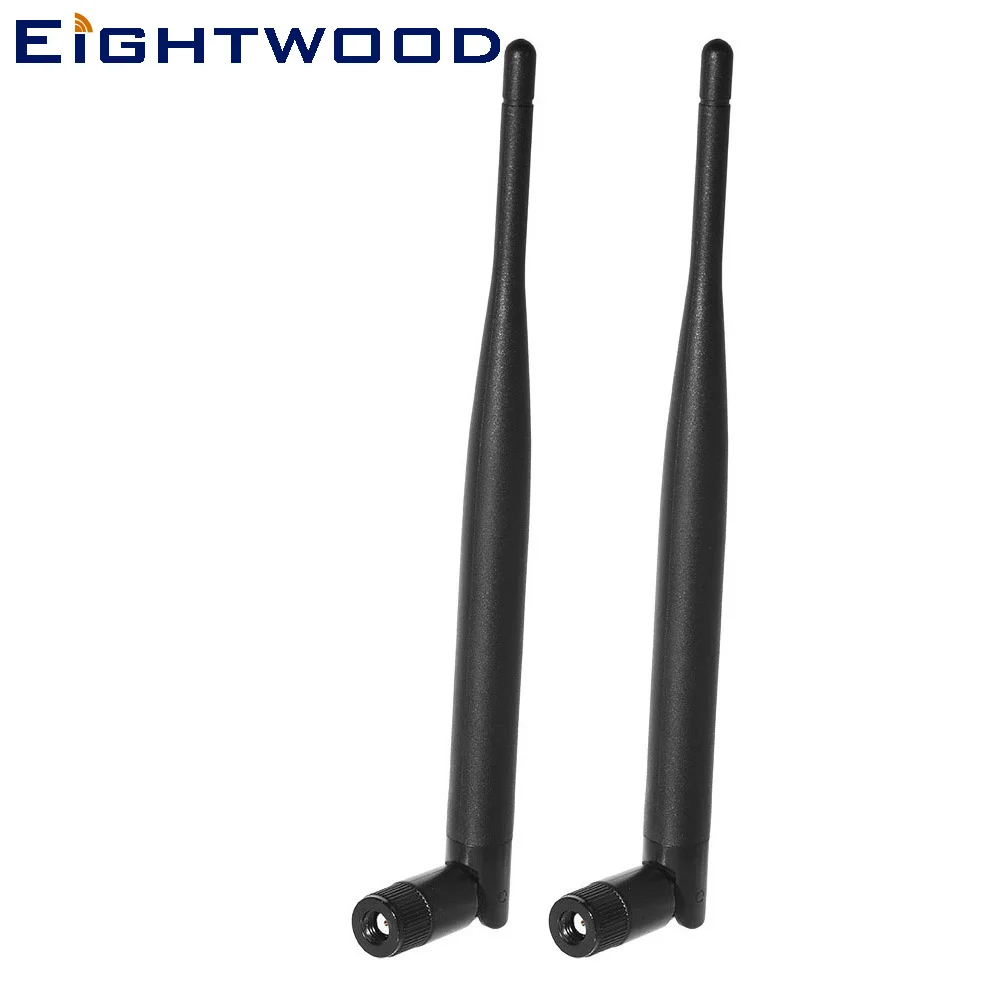 Eightwood 2-Pack 2.4GHz 5GHz 6dBi Dual Band RP-SMA WiFi Antenna for IP Camera Netgear R6400-100NAS AC1750 R6050 AC750 JCG JYRN4