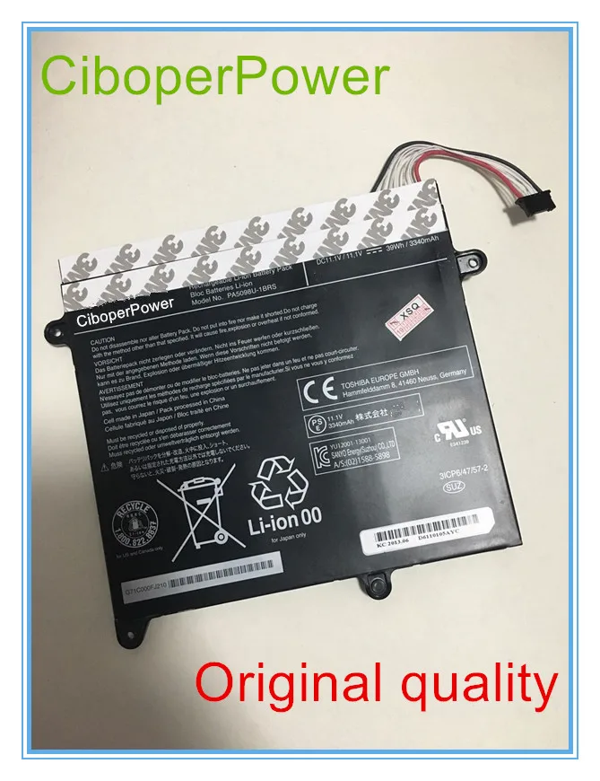 

Original quality Battery for 11.1V 39Wh PA5098U-1BRS PA5098 UP000574220 PORTEG