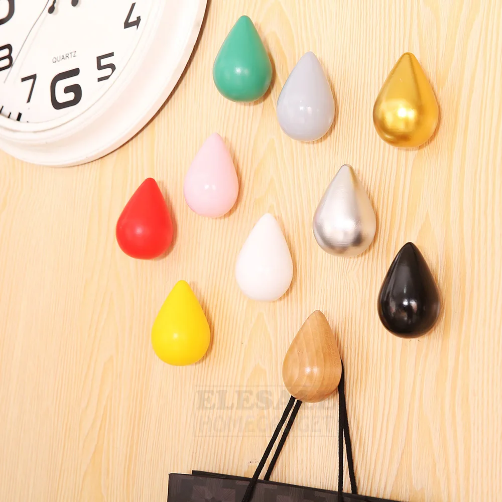 Creative Color Wooden Dropwater Hook, Wall Door Mounted Decorative Hanger, Hanging Coats, Hat, Bags, Home Decor, Drop Shipping