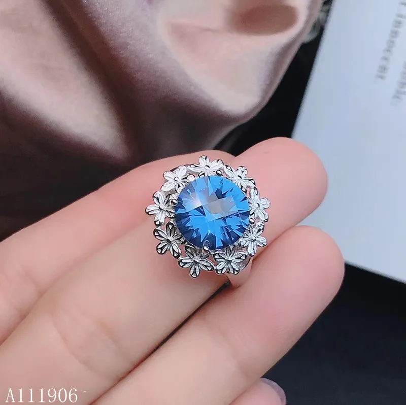 

KJJEAXCMY boutique jewelry 925 sterling silver inlaid natural blue topaz gemstone female ring support review new luxury