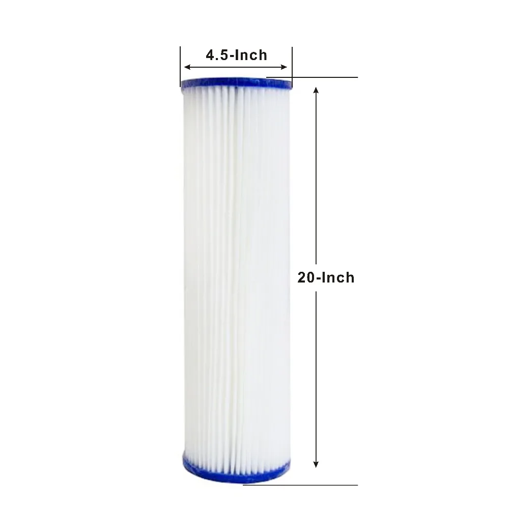 20 Micron - High Flow Whole House Sediment Pleated Filter Cartridge, Washable 20\