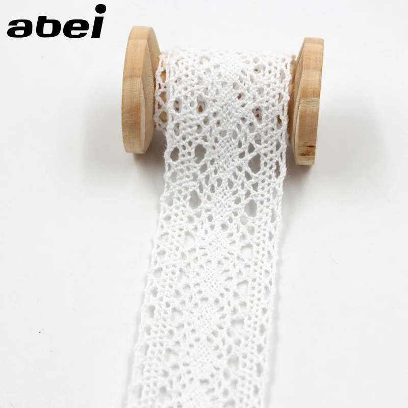 5yards/lot 3.5cm White Cotton Lace Trims DIY Ribbon for Home Wedding Craft Handmade Patchwork Cloth Accessories