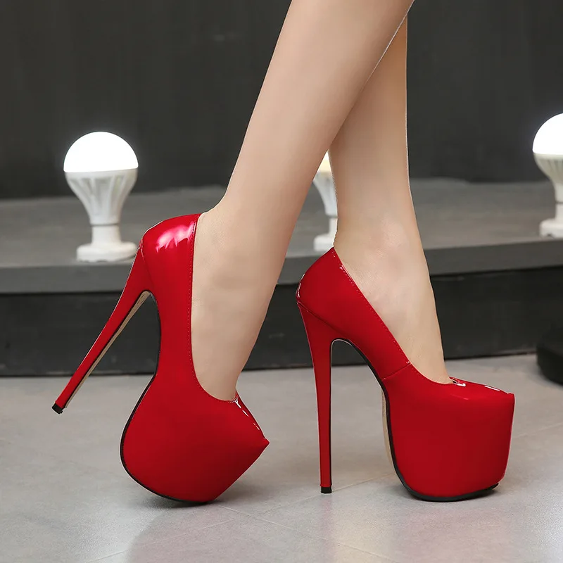 35-44 Size women Super High Heels 18cm shoes Concise 8CM platforms shoes pumps Wedding Party Sexy leather shoes zapatos MC-47