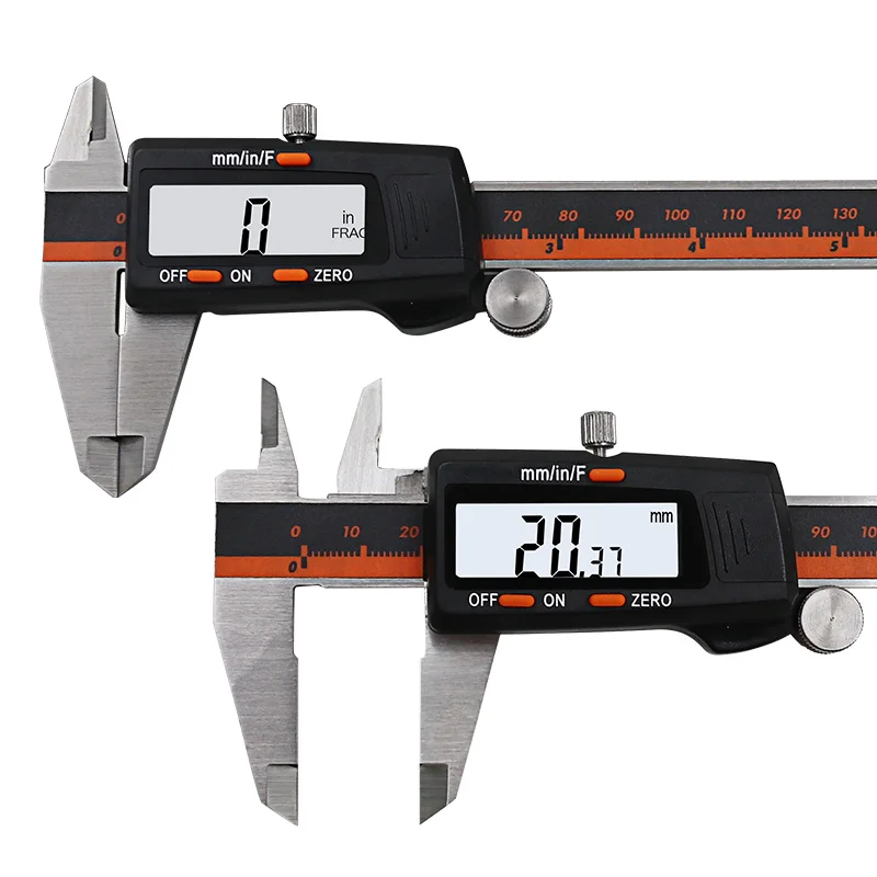 Stainless Steel Digital Display Caliper 150mm Fraction / MM / Inch High Precision Stainless Steel LCD Vernier Caliper