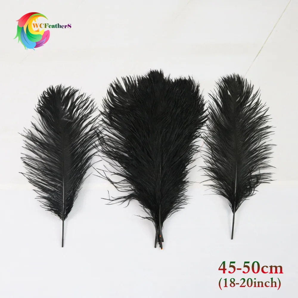 Wholasale Black Ostrich feather 15-75cm Wedding Dance Party Decoration Carnival plumages Natural feathers for Craft