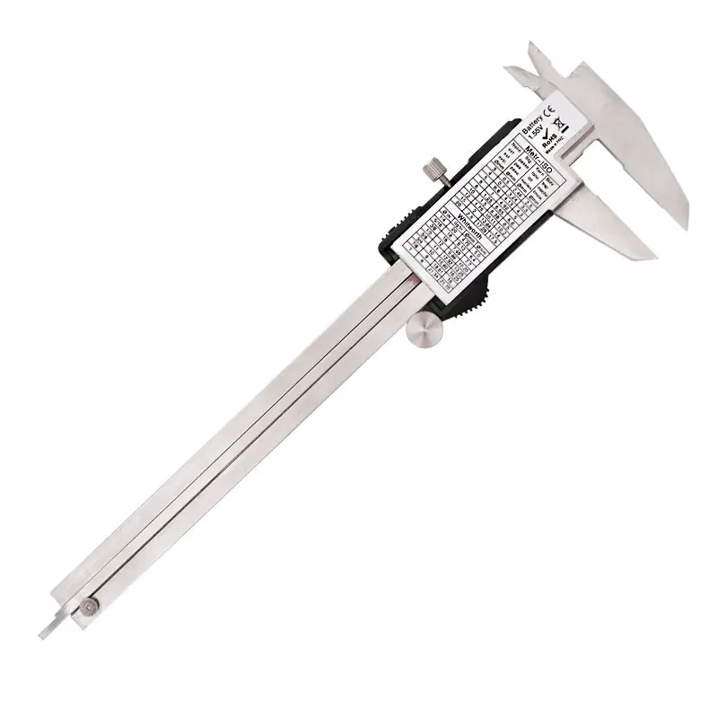 Điện Tử Kỹ Thuật Số Vernier Caliper 150Mm Thép Không Gỉ Cai Trị Đo Micromet 6 Inch LCD Đo Thước Dụng Cụ Có Hộp Nhựa