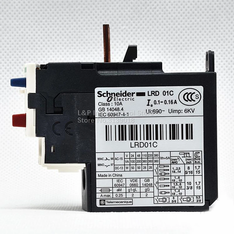 Original Schneider Electric LR-D01C Security Contactor LRD01C 0.1-0.16A Adjustable Thermal Overload Relay Suit For LC1D09...D38