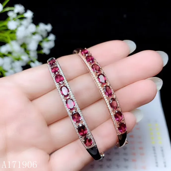 

KJJEAXCMY Fine Jewelry 925 Sterling Silver Inlaid Natural Magnesium Aluminum Garnet Gemstone Female Bracelet Support Review New